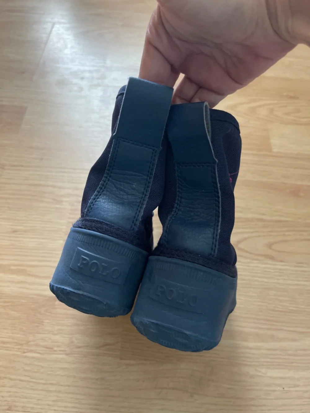 Polo Ralph Lauren Eisley Kids Duck Boots Navy Pink Waterproof Size 13